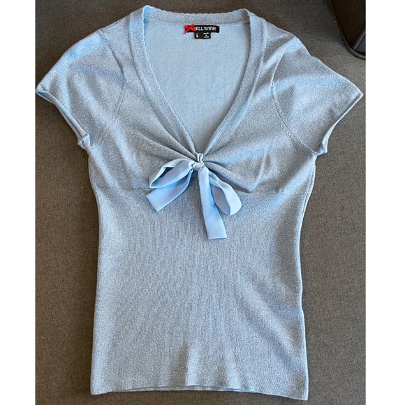 Hell Bunny Blue Sparkle Shimmy Shimmy Angette Top - Picture 1 of 4